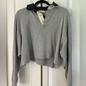 Cropped Button Up Long Sleeve